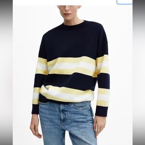 NWT Mango Striped Knit Sweater Size M